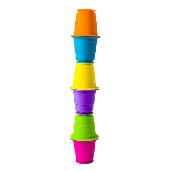 Іграшка тактильна М'які чашки Fat Brain Toys Suction Kupz 6 шт. (F183ML) kidis_13640 фото