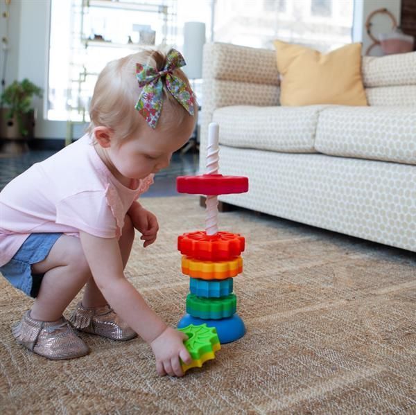Пірамідка гвинтова тактильна Fat Brain Toys SpinAgain (F110ML) kidis_13620 фото