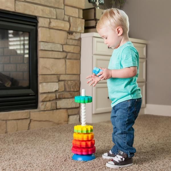 Пірамідка гвинтова тактильна Fat Brain Toys SpinAgain (F110ML) kidis_13620 фото