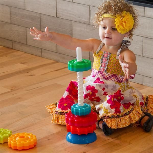 Пірамідка гвинтова тактильна Fat Brain Toys SpinAgain (F110ML) kidis_13620 фото