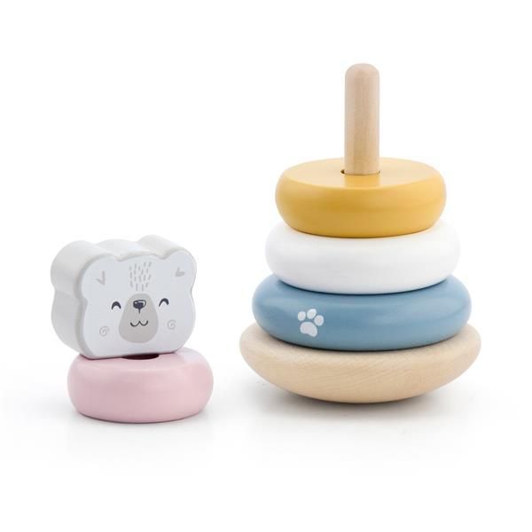 Дерев'яна пірамідка Viga Toys PolarB Білий ведмедик, неваляшка (44005) kidis_2450 фото