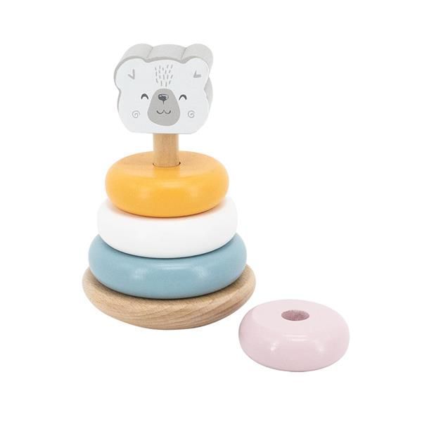 Дерев'яна пірамідка Viga Toys PolarB Білий ведмедик, неваляшка (44005) kidis_2450 фото