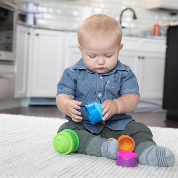 Пірамідка тактильна Чашки Fat Brain Toys dimpl stack (F293ML) kidis_13680 фото