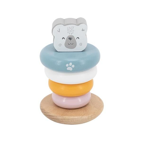 Дерев'яна пірамідка Viga Toys PolarB Білий ведмедик, неваляшка (44005) kidis_2450 фото