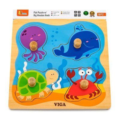 Дерев'яна рамка-вкладиш Viga Toys Морські мешканці (50132) kidis_1129 фото