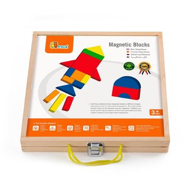 Набір магнітних блоків Viga Toys Форми і кольори (59687) kidis_9538 фото