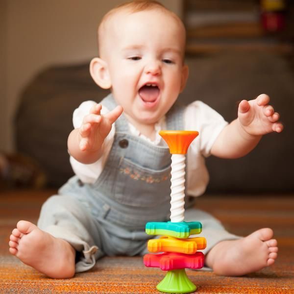 Пірамідка-спінер тактильна Fat Brain Toys MiniSpinny (F134ML) kidis_13626 фото