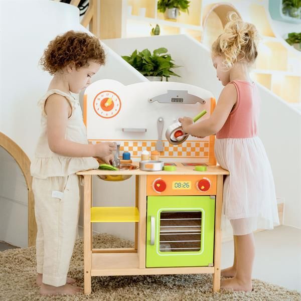 Дитяча кухня Viga Toys з дерева з посудом (50957FSC) kidis_13168 фото