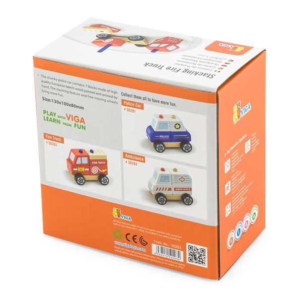 Дерев'яна пірамідка Viga Toys Пожежна машинка (50203FSC) kidis_11847 фото