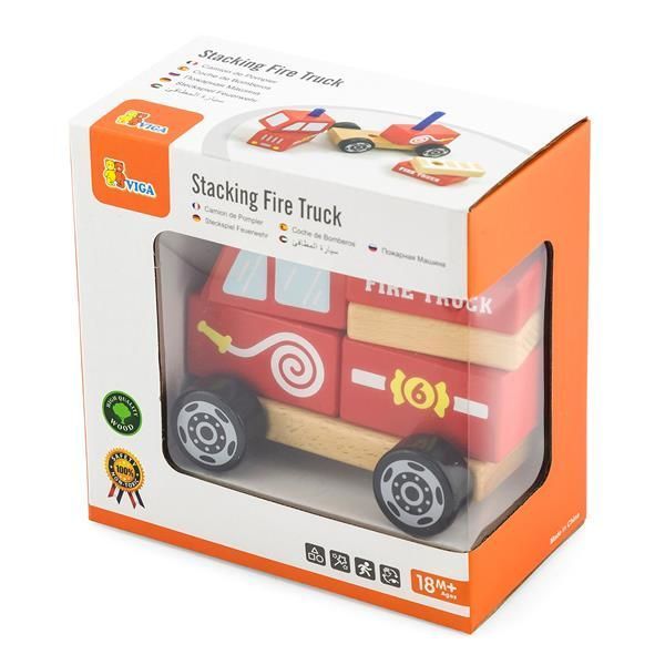 Дерев'яна пірамідка Viga Toys Пожежна машинка (50203FSC) kidis_11847 фото