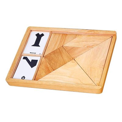 Гра-головоломка Viga Toys Дерев'яний танграм нефарбований, 7 ел. (56301) kidis_951 фото