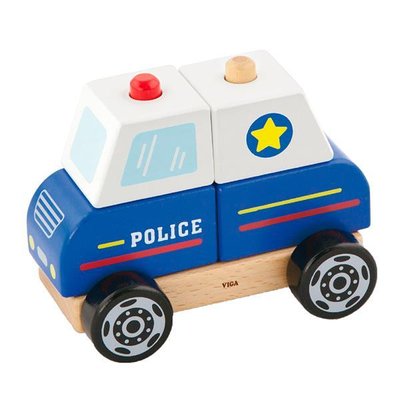 Дерев'яна пірамідка Viga Toys Поліцейська машинка (50201) kidis_543 фото