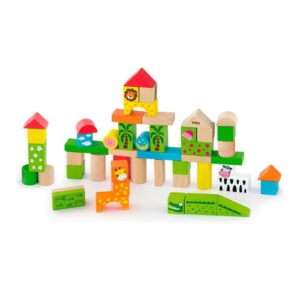 Дерев'яні кубики Viga Toys Зоопарк, 50 шт., 3 см (50286) kidis_9496 фото