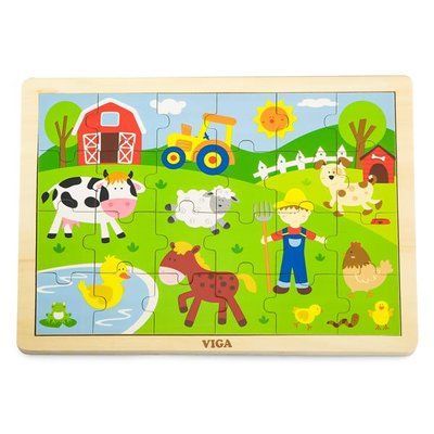 Дерев'яний пазл Viga Toys Ферма, 24 ел. (50197) kidis_593 фото