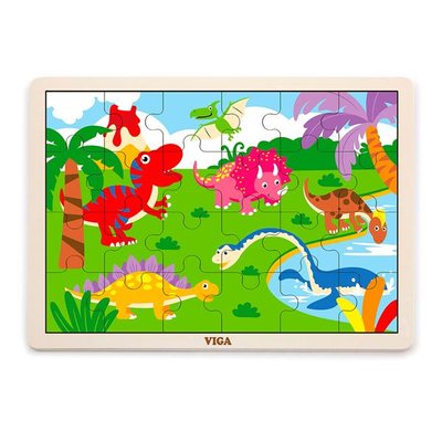 Дерев'яний пазл Viga Toys Динозаври, 24 ел. (51460) kidis_1006 фото