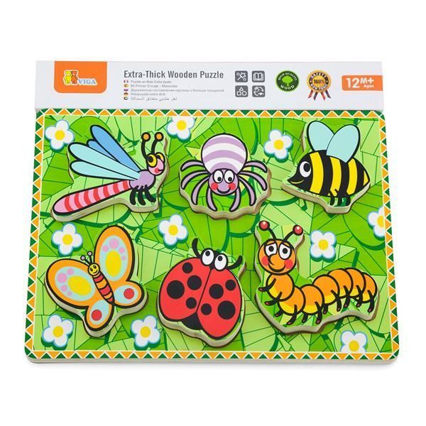 Дерев'яна рамка-вкладиш Viga Toys Комахи (56437) kidis_529 фото