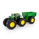 Іграшковий трактор John Deere Kids Monster Treads із причепом і великими колесами (47353) kidis_14114 фото 1