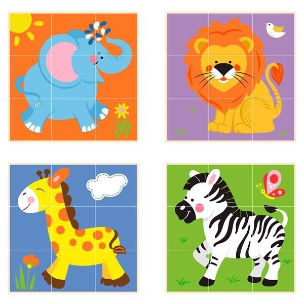 Дерев'яні кубики-пірамідка Viga Toys Звірята (50834) kidis_927 фото