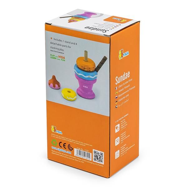 Іграшкові продукти Viga Toys Дерев'яна пірамідка-морозиво рожевий (51321) kidis_9544 фото