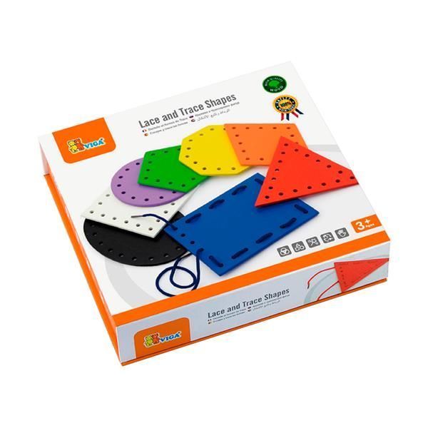 Дерев'яна шнурівка Viga Toys Геометричні фігури (50538) kidis_2365 фото