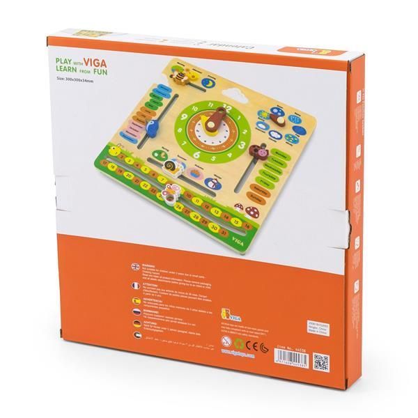 Дерев'яний календар Viga Toys з годинником, англійською мовою (44538) kidis_12963 фото