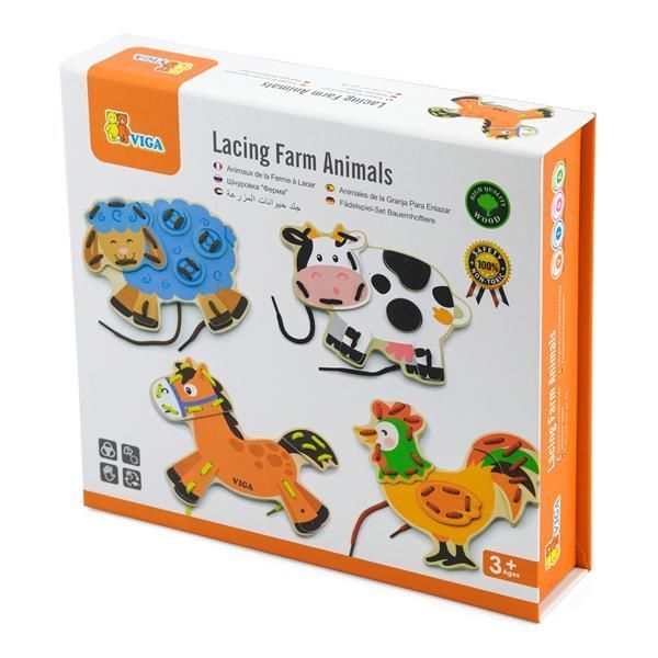 Дерев'яна шнурівка Viga Toys Фермерські звірята (51325) kidis_941 фото