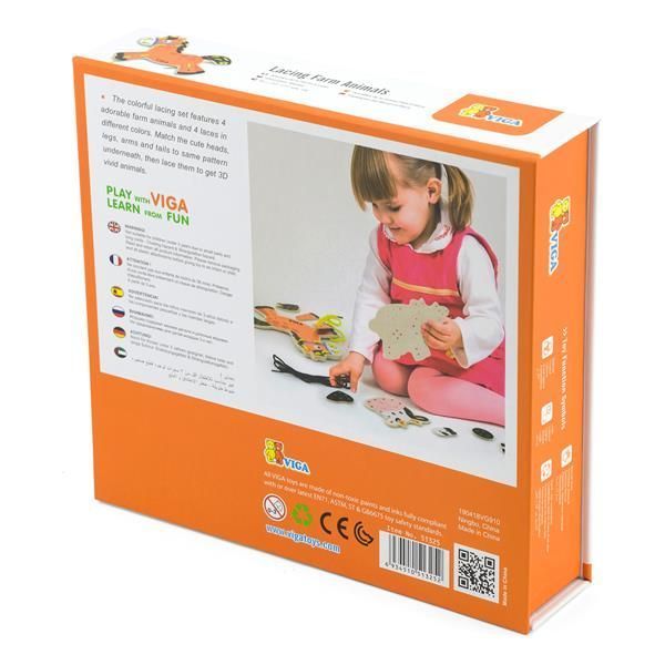 Дерев'яна шнурівка Viga Toys Фермерські звірята (51325) kidis_941 фото