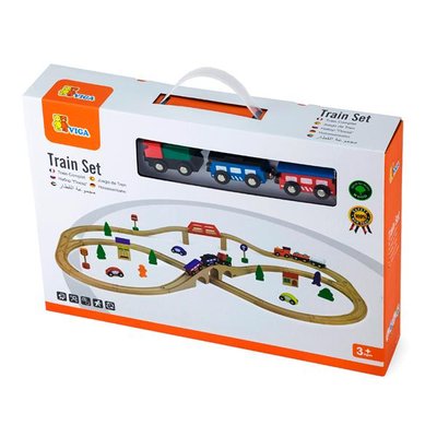 Іграшкова залізниця Viga Toys дерев'яна 49 ел. (56304) kidis_9529 фото